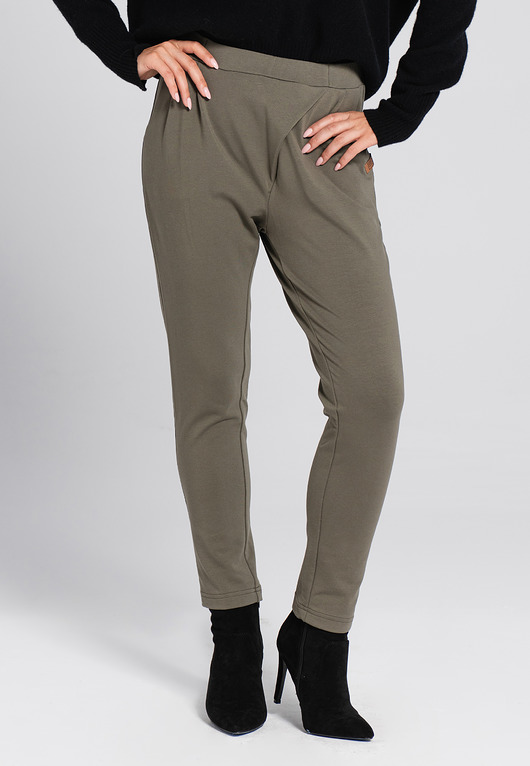 spodnie materiałowe damskie Spodnie cygaretki ze zwężaną nogawką Boyfriend Look 415