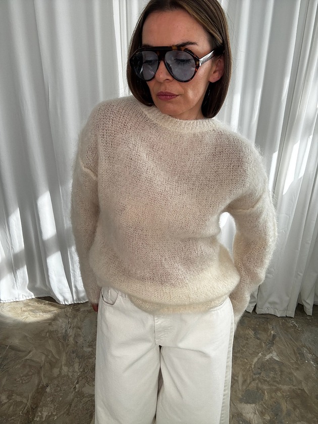 swetry damskie  Sweter ecru mohair
