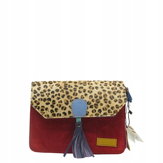 torby na ramię Torebka zamszowa, elegancka, skórzana, zamsz, ozdobny chwost eko OLIVKA