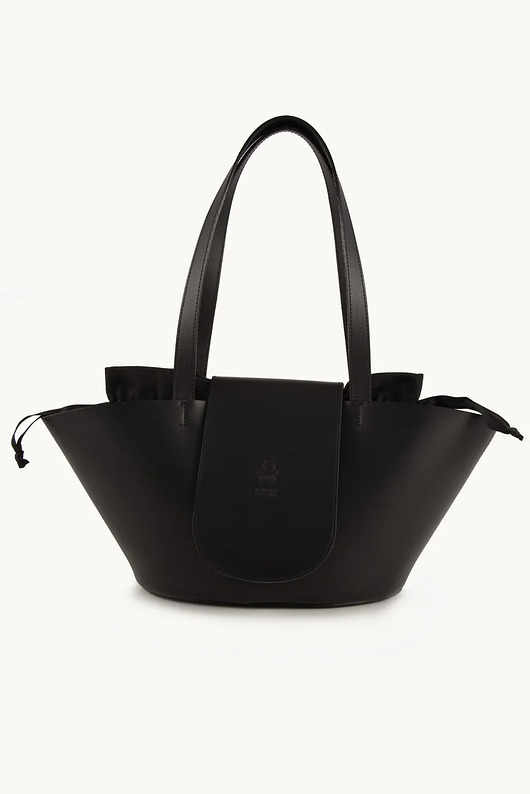 torebki do ręki Torebka Skórzana Miss O'Leather Baguette czarna