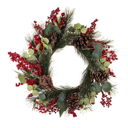 dekoracje świąteczne Wianek świąteczny zimowy z jagodami Ø 55 x 15 cm