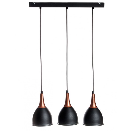 Lampa wisząca MONIC 3 czarno-miedziana Home Design
