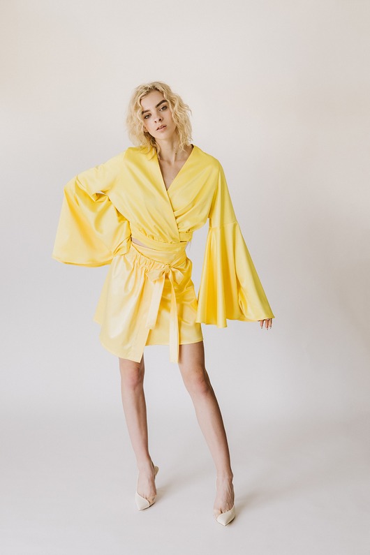 bluzki z długim rękawem damskie Bluzka Hippie Yellow