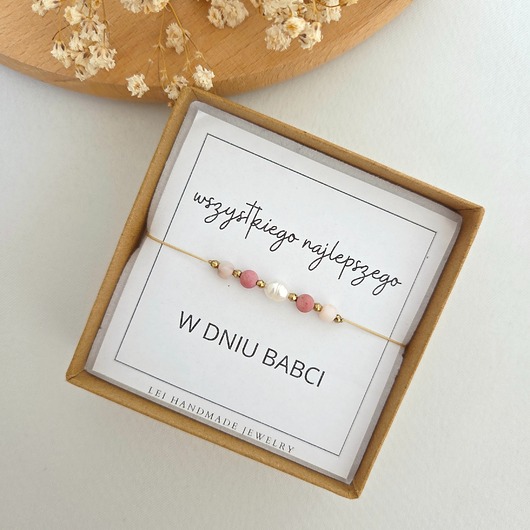 bransoletki z kamieni naturalnych Bransoletka z dedykacją na DZIEŃ BABCI