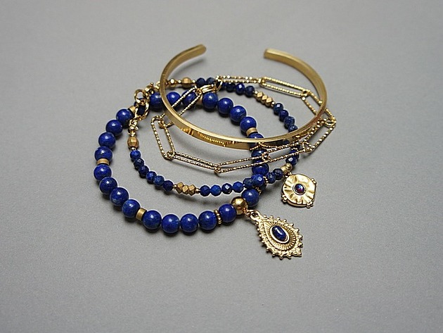bransoletki z kamieni naturalnych Zestaw bransoletek Lapis lazuli /set/  - Szlachetna kolekcja