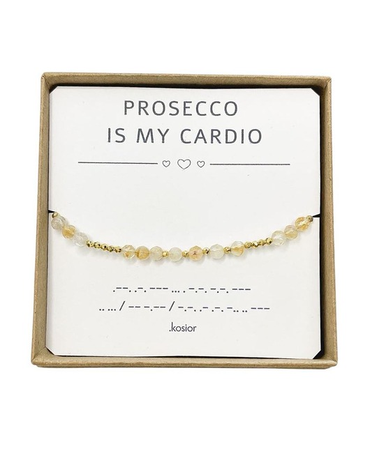 bransoletki złote Prosecco is my cardio Bransoletka z alfabetem Morse