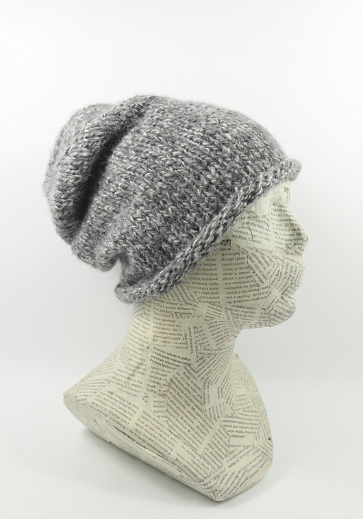 czapki i kapelusze męskie Luźna czapka szary melanż beanie hipster nerd krasnal