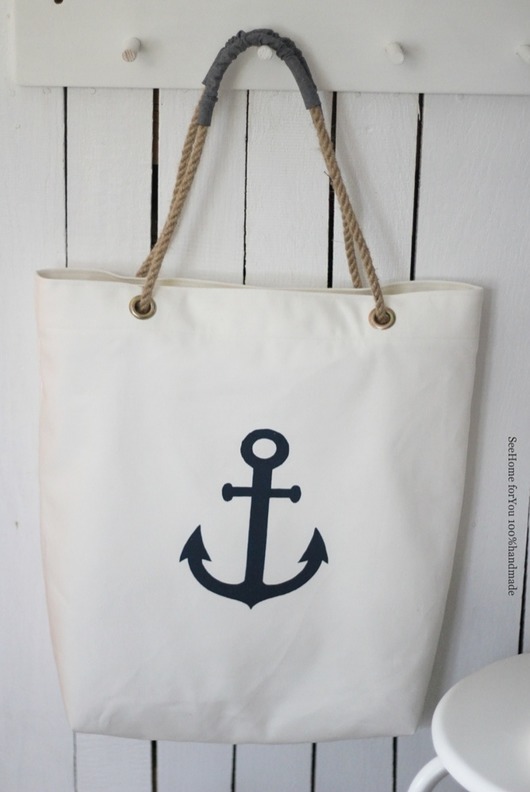 Torba na ramię w stylu marynistycznym SeeHome Bags