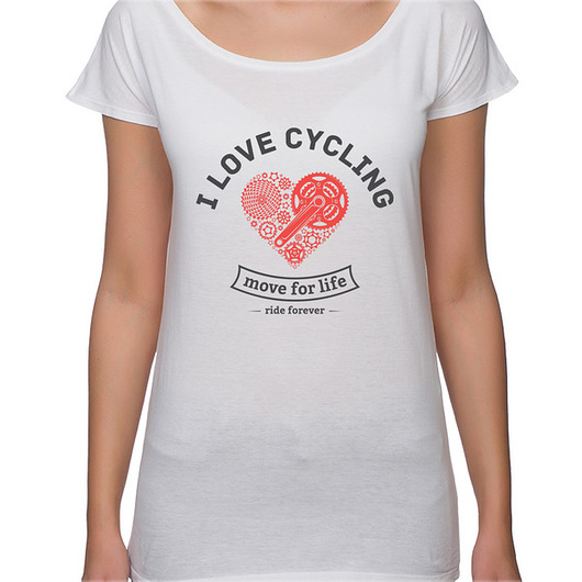 t-shirt damskie Koszulka damska oversize. I love cycling