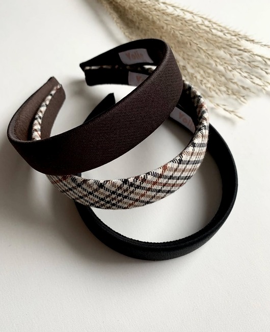 opaski do włosów Brązowa płaska opaska do włosów Brown Chic