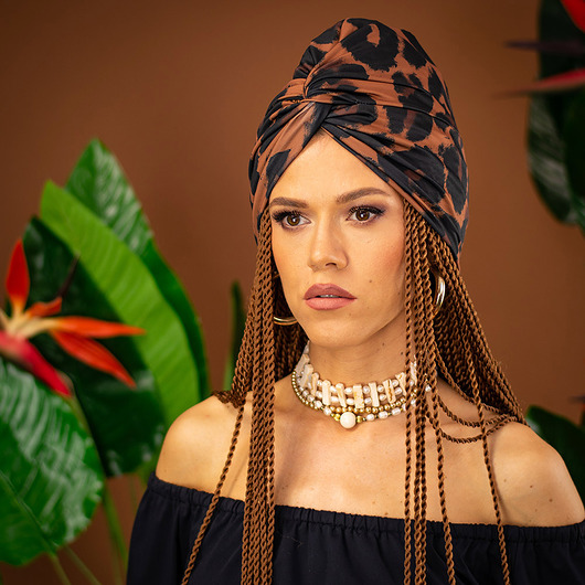 opaski do włosów Turban - Panterka