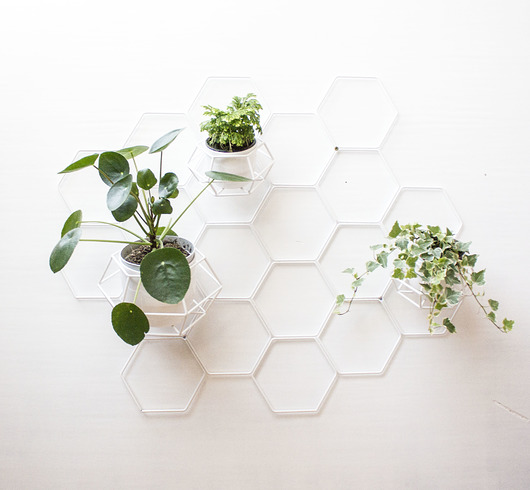 Kwietnik ścienny biały hexal design