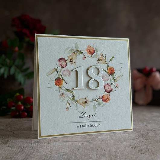 kartki scrapbooking Personalizowana kartka na 18 urodziny, BH 65