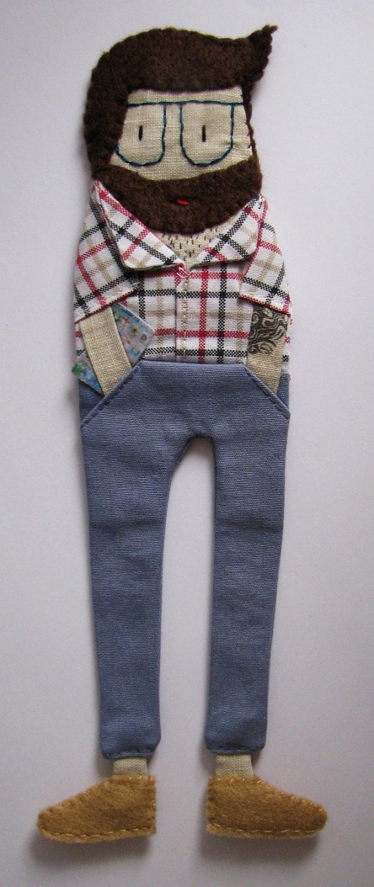 Hipster z tabletem emelele