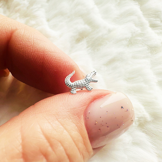 kolczyki srebrne Srebrne kolczyki krokodylki,  sztyfty krokodyle