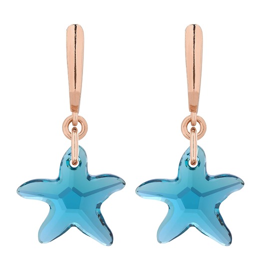 kolczyki swarovski Kolczyki z różowego złota z rozgwiazdami SWAROVSKI CRYSTAL