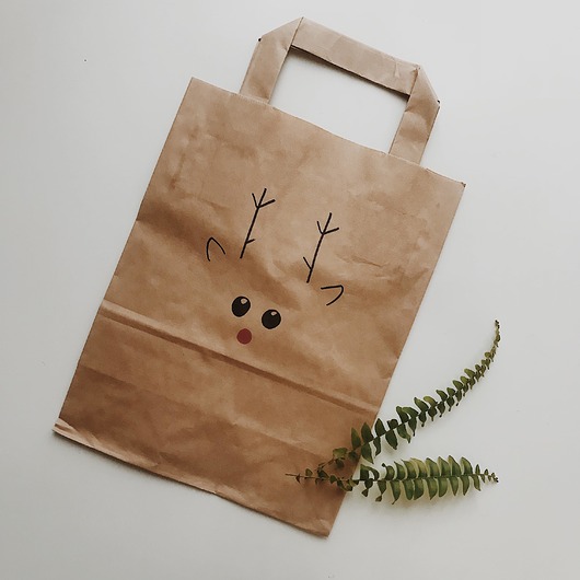 Boże Narodzenie - inne Papierowa torba z reniferem mała