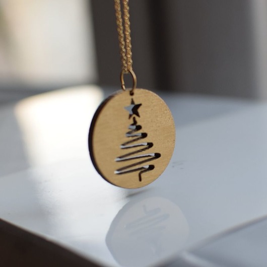 Naszyjnik choinka świąteczny prezent iziartwear