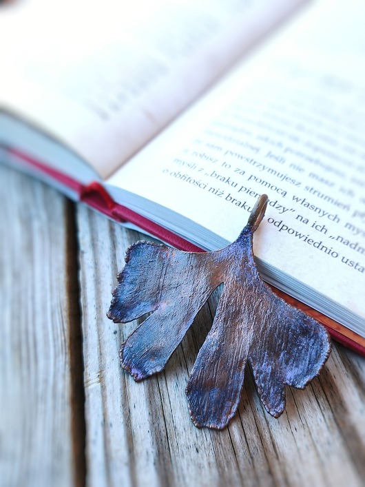 wisiory Ginkgo biloba miedziany wisior handmade talizman długowieczności