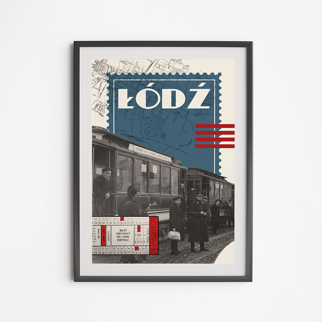 plakaty Plakat Łódź Tramwaj Kolaż