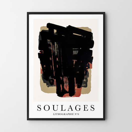 plakaty Plakat Soulages Eau Litographie No 8