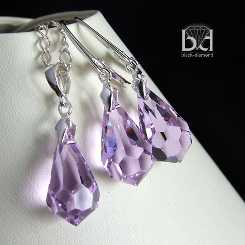 Lilowe Sople kryształ Swarovski Black Diamond