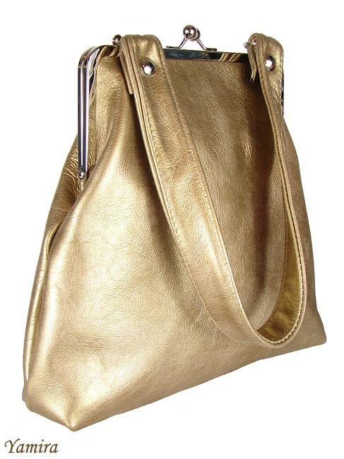 XL gold real leather yamira