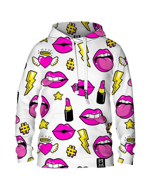 bluza z kapturem damska Damska Bluza z kapturem DR.CROW Fashion Lips