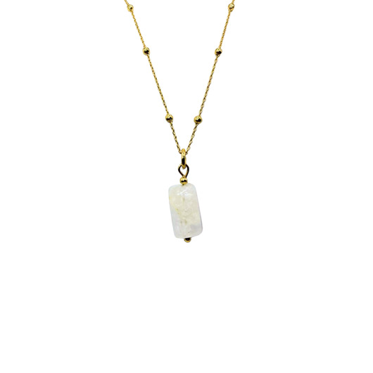 złote naszyjniki Naszyjnik łagodzący stres z kryształem górskim złoty