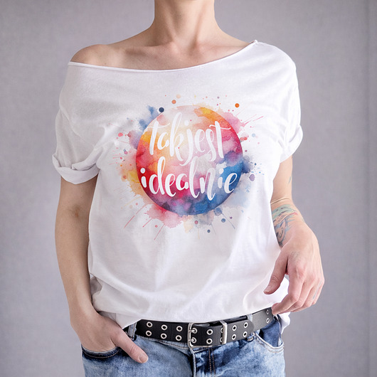 t-shirt damskie Tak jest idealnie Biały Oversize