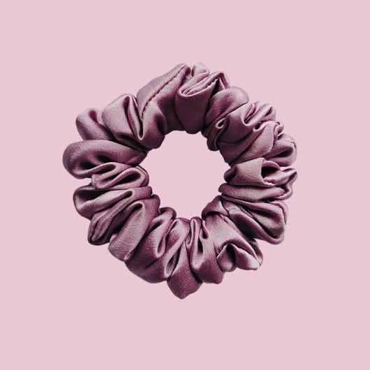 gumki do włosów Gumka jedwabna, scrunchie, frotka lawendowy róż MIDI