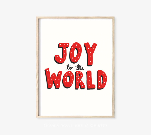 grafiki i ilustracje PLAKAT zimowy Plakat świąteczny Joy to the world