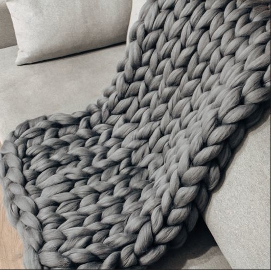 Szary Koc z Wełny Czesankowowej 160x200 Cosy Concept