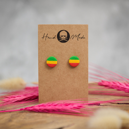 kolczyki z masy plastycznej Kolczyki Dots - rasta