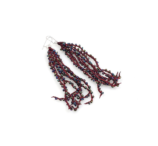 kolczyki szklane 7074 Długie Kolczyki Boho 