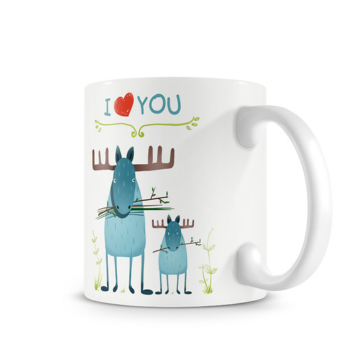 kubek. I love you - łosie Love Life and Forest