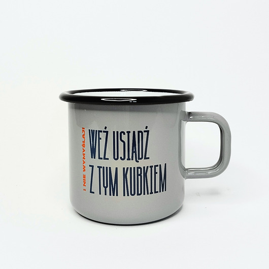 kubki Kubek turystyczny emaliowany z nadrukiem, 370 ml
