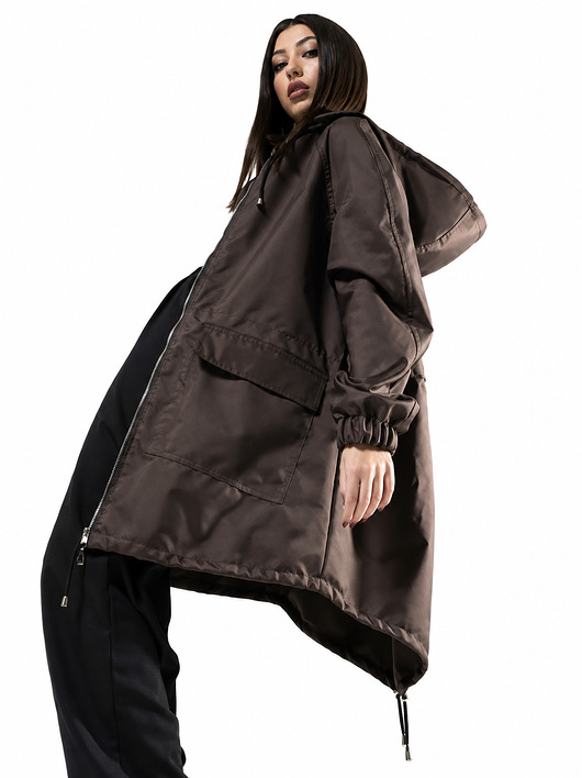 kurtki damskie Kurtka ocieplana/ płaszcz typu parka praline