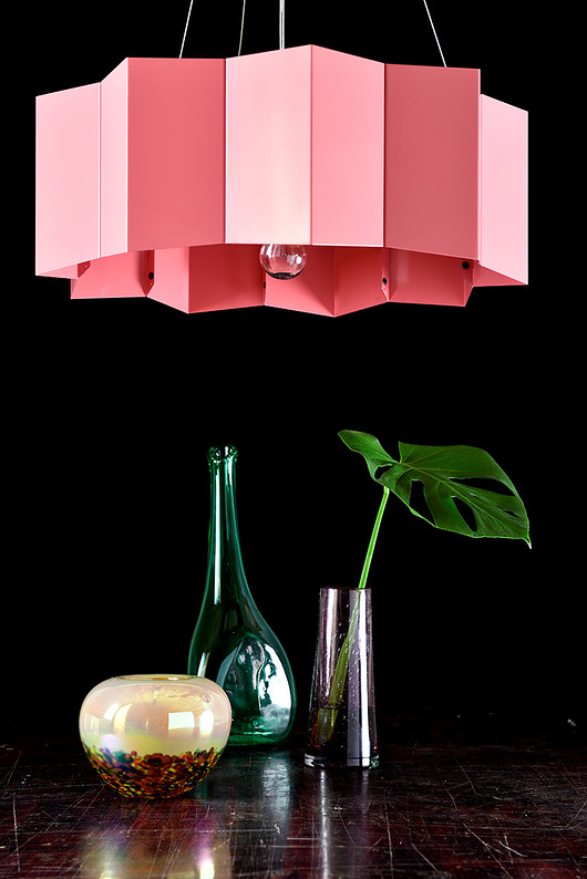 Stalowa lampa wisząca BIG STAR różowa GIE EL