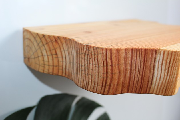 półki Półka ścienna z niewidocznym mocowaniem- / naturalny 35/14 cm