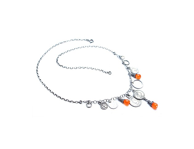 kolie Numizmaty /orange/ -  naszyjnik
