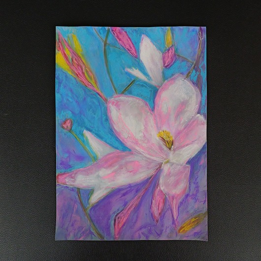 obrazy Magnolia - akwarela i pastela sucha A4