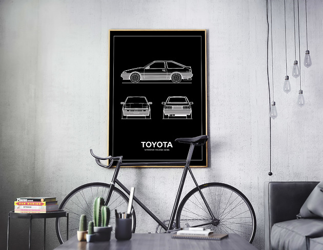 plakaty Plakat Legendy Motoryzacji - Toyota AE86