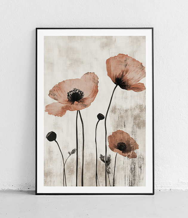 plakaty Plakat Minimalistyczne piękno maków