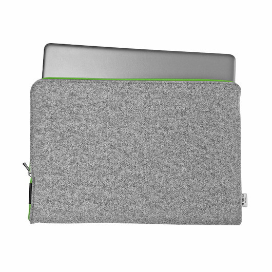 etui na laptopa POKROWIEC NA LAPTOPA szary zielony zamek