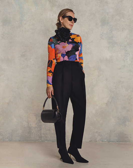 spodnie materiałowe damskie Spodnie wool black