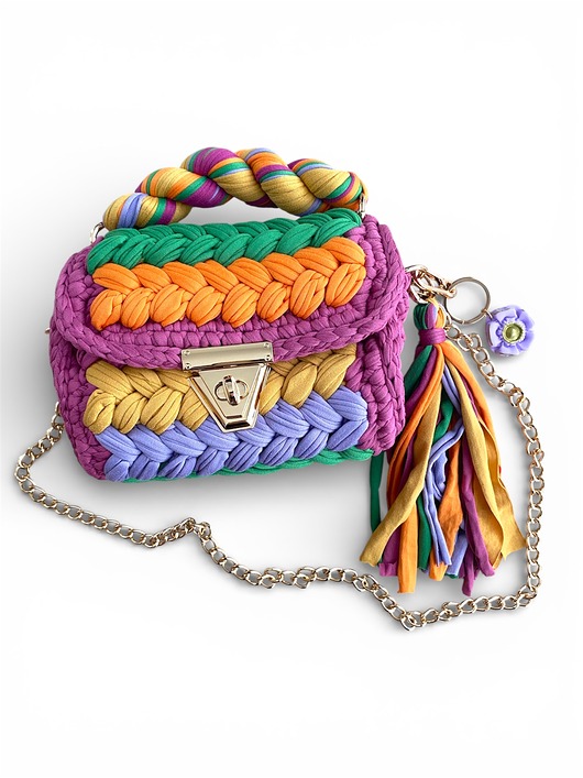 torby na ramię Torebka handmade + brelok z gliny polimerowej kwiatowe fantazje