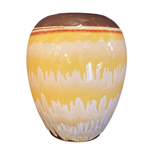 wazony Ceramiczny wazon w stylu Boho, Staffel Limburg, Niemcy lata 70.