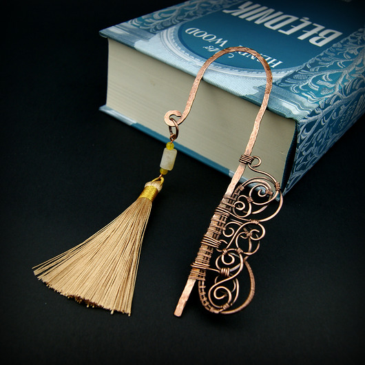 zakładki do książek Miedziana zakładka do książki wire wrapping