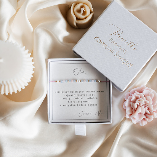 bransoletki na sznurku Bransoletka regulowana z kamieni naturalnych